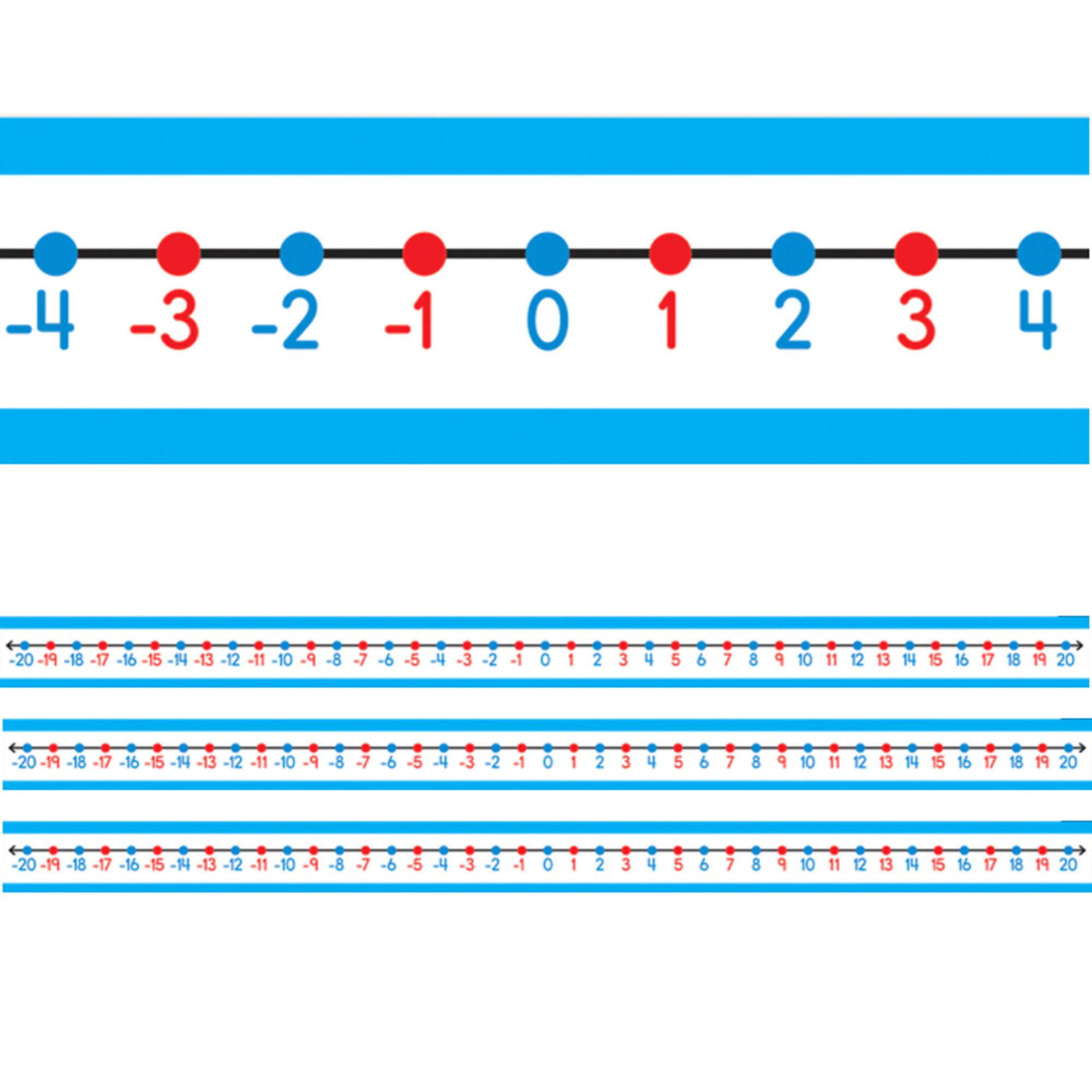 Carson Dellosa Education® -20 to 20 Student Number Lines Manipulative for Grade K-3, 3 Packs of 30